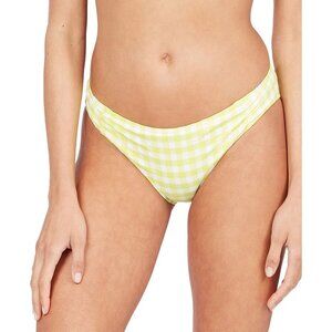 Roxy Juniors Size Small Gingham Printed Beautiful Sun Bikini Bottoms Limeade 430